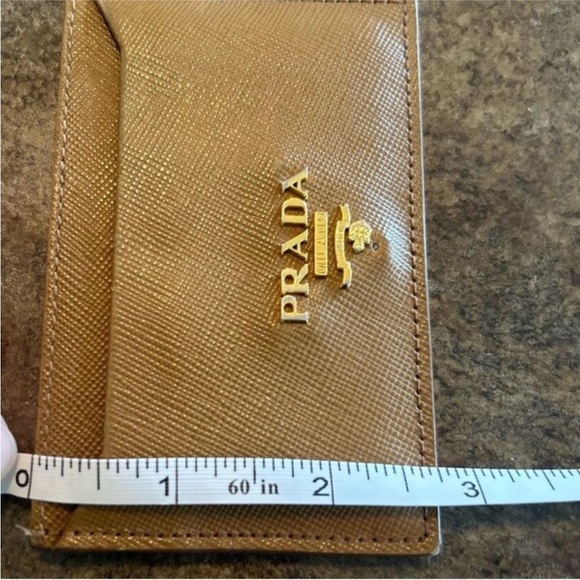 Prada Card Holder Brown Saffiano Leather 4" L x 23/4" H - Picture 14 of 14
